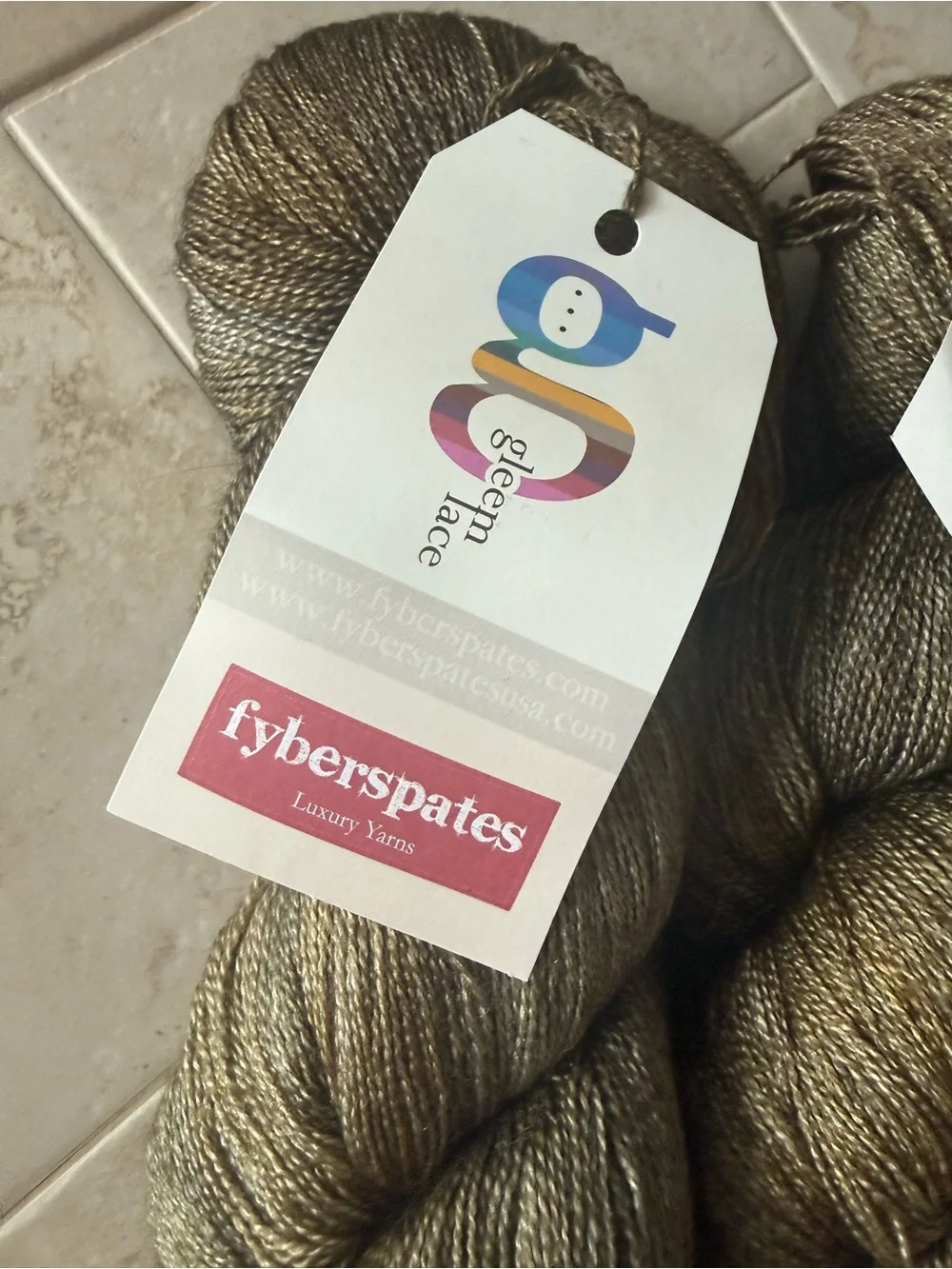 Fyberspates Luxury Yarn Hanks in Shimmery Olive-Gold - Silver and Bronze